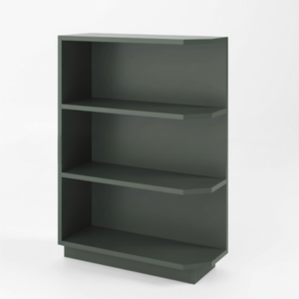 Slim Shaker Green Base End Shelf Cabinet