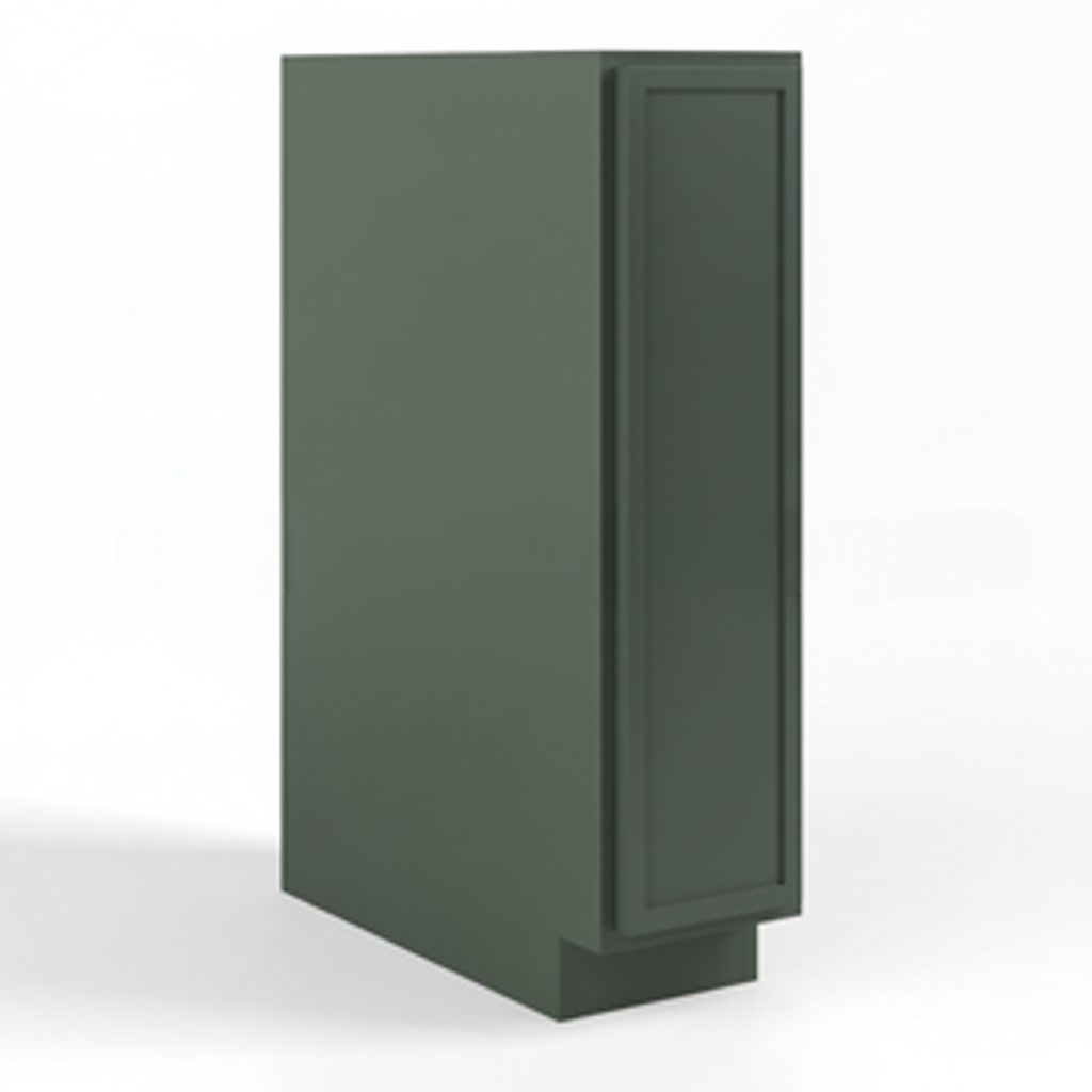 Slim Shaker Green Full Height Door Base Cabinets Single Door