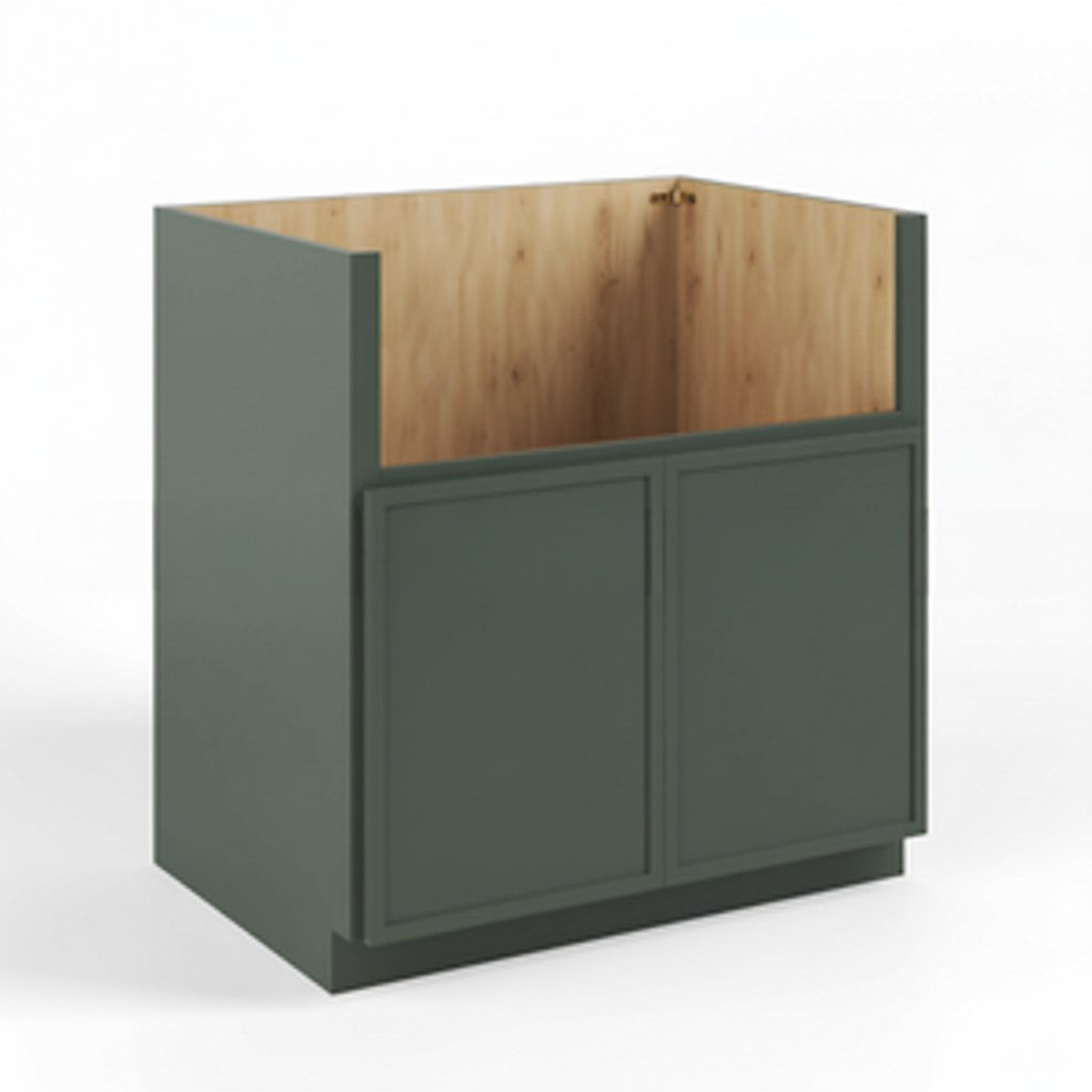Slim Shaker Green Farm House Sink Base Cabinet