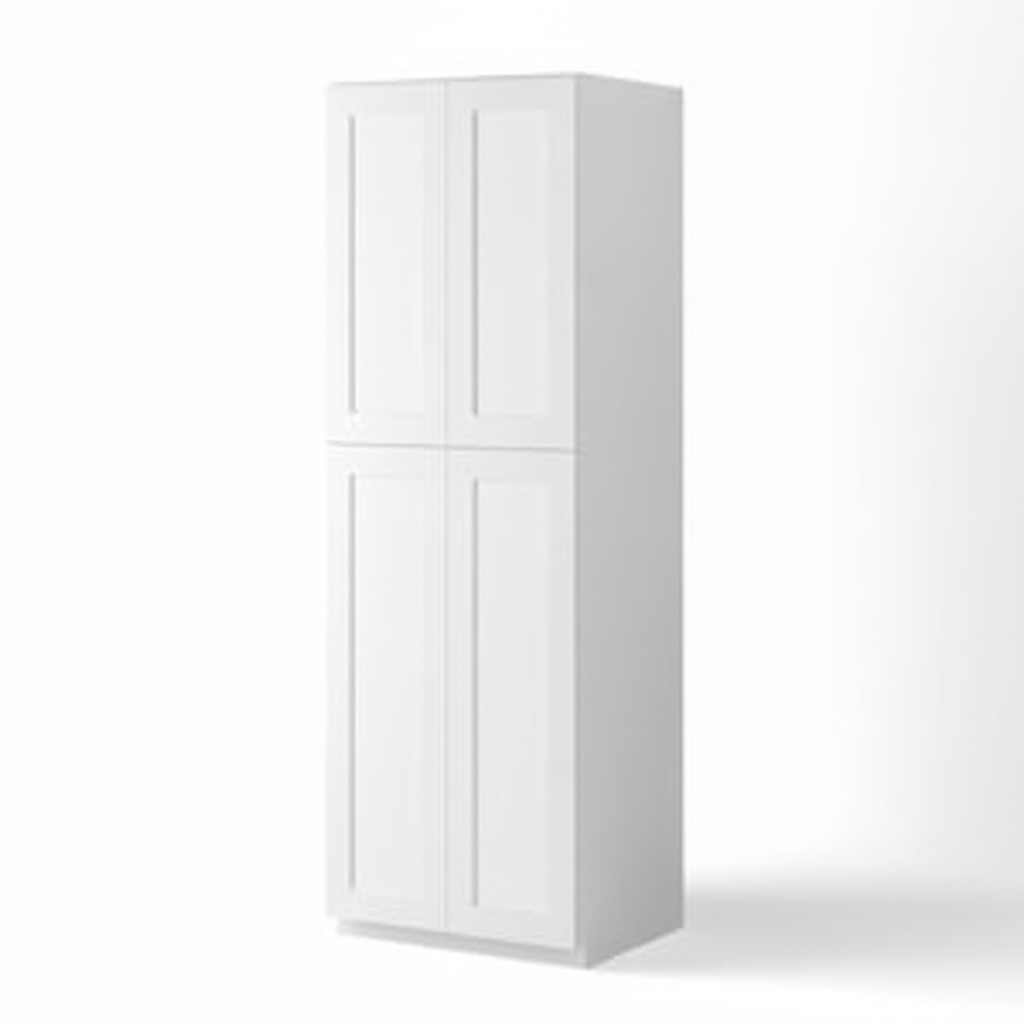 White Shaker 24″ W Utility Pantry Cabinet