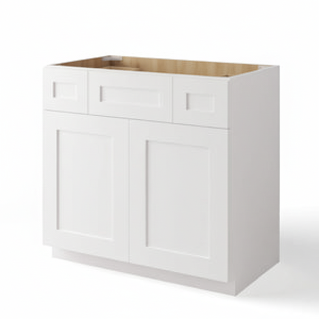 White Shaker Vanity Combo Cabinet