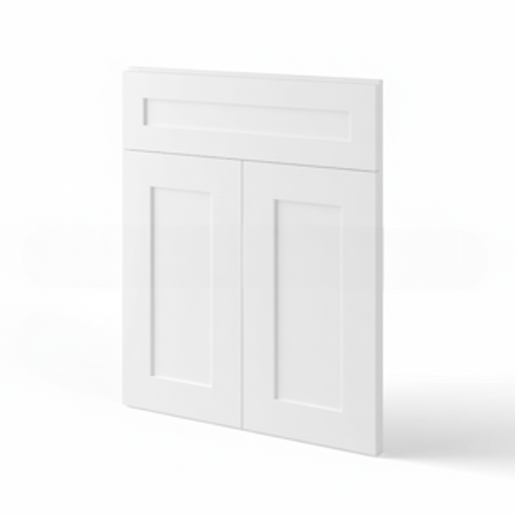 White Shaker Corner Sink Base Front