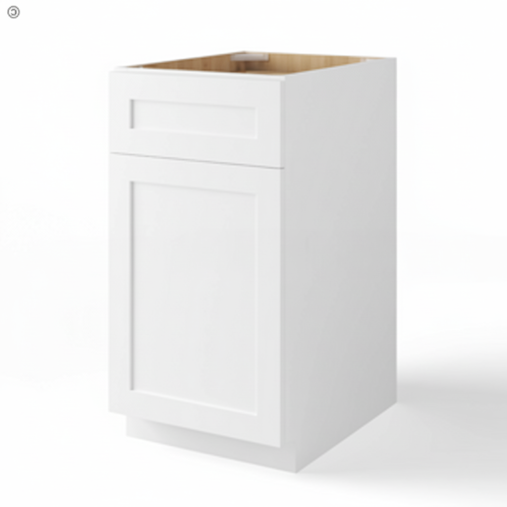 White Shaker Trash Base Cabinet