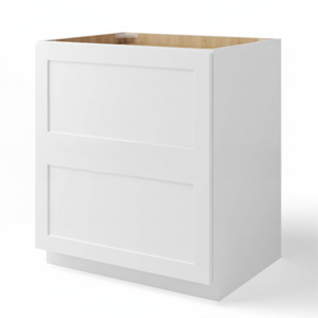 White Shaker Two Drawer Base