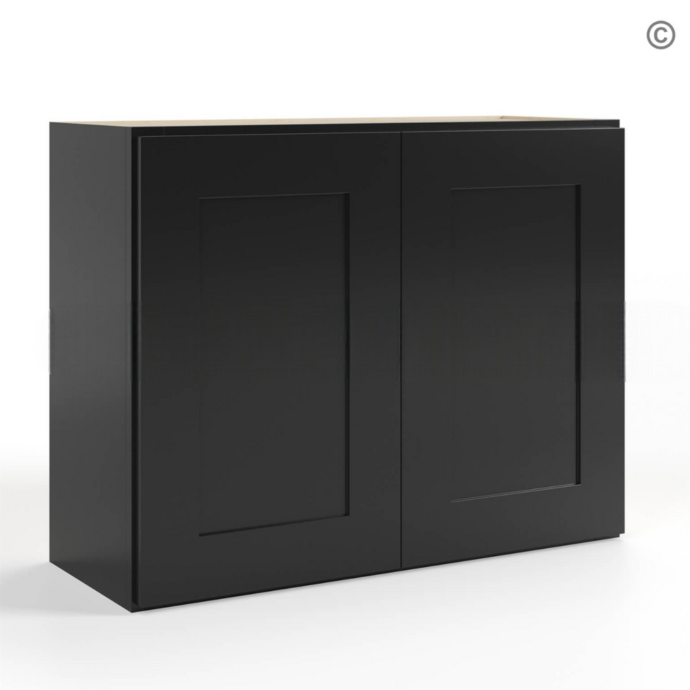Black Shaker 24″ H Double Door Wall Cabinet