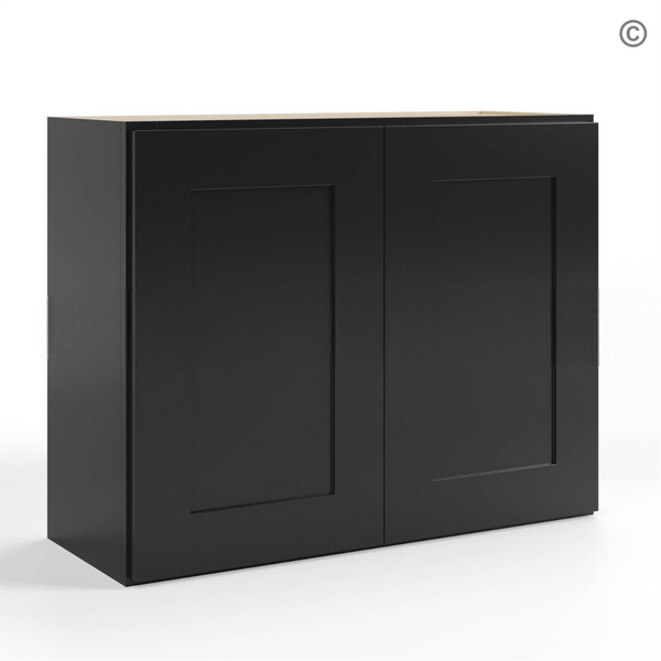 Black Shaker 24″ H Double Door Wall Cabinet
