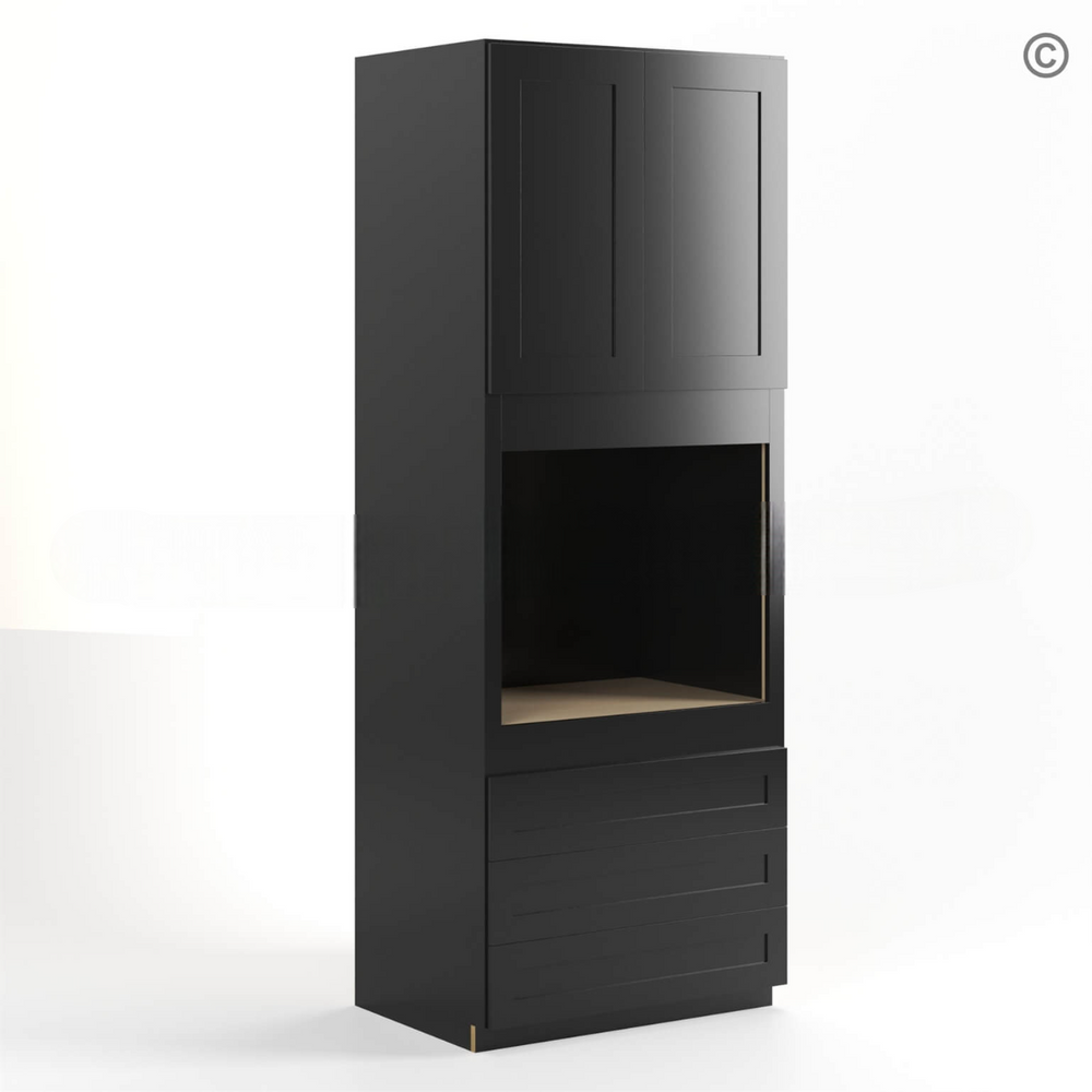 Black Shaker 30″ W Oven Pantry Cabinet