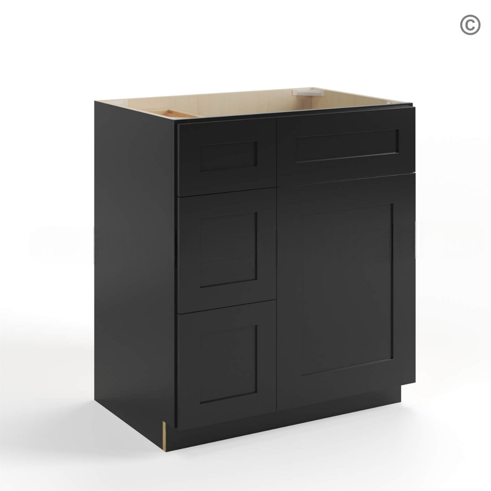 Black Shaker 30″ W Vanity Combo with Drawers