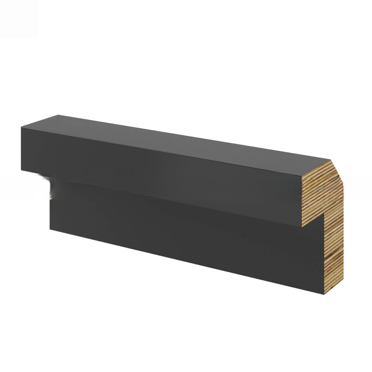 Black Shaker Angle Light Rail Moulding