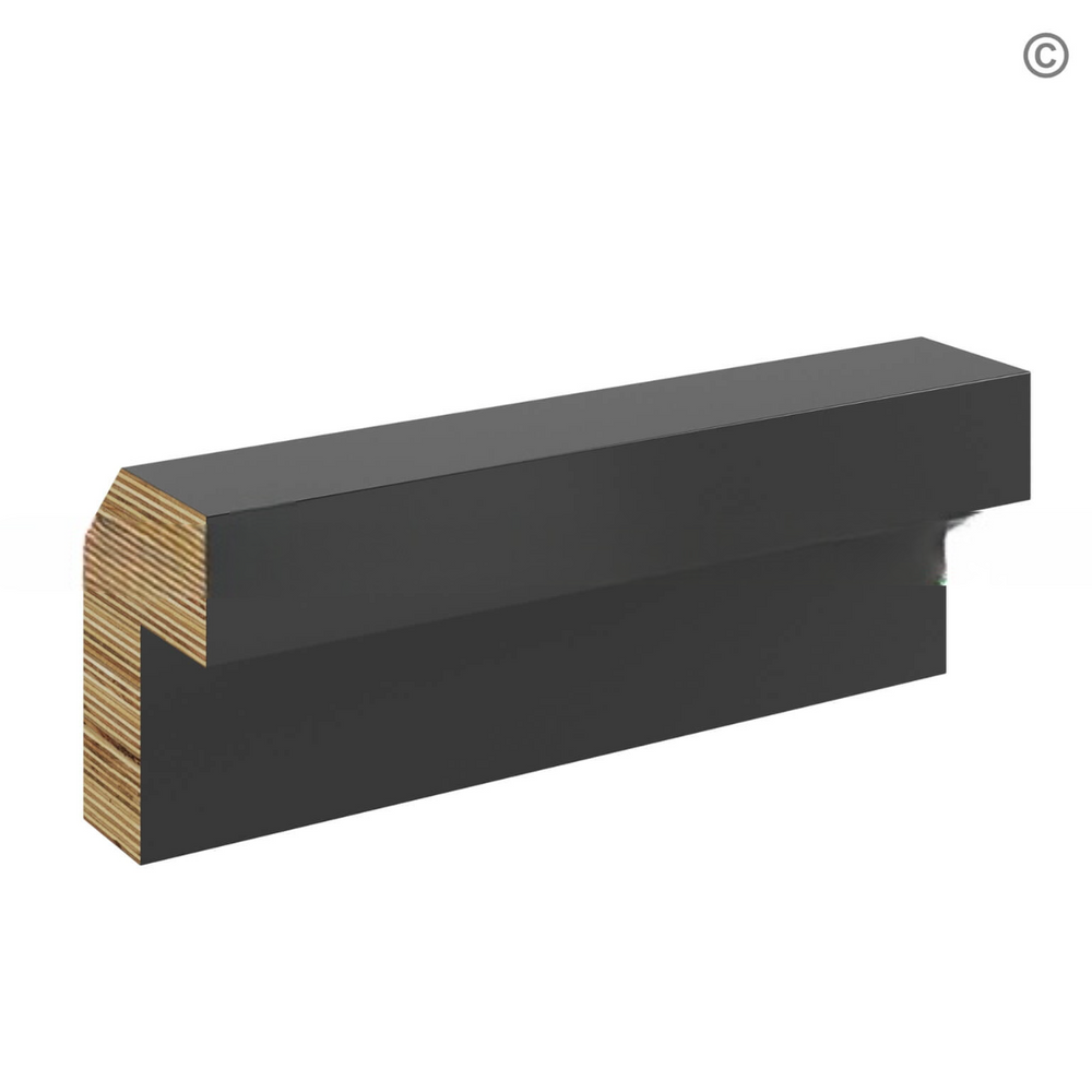 Black Shaker Angle Light Rail Moulding