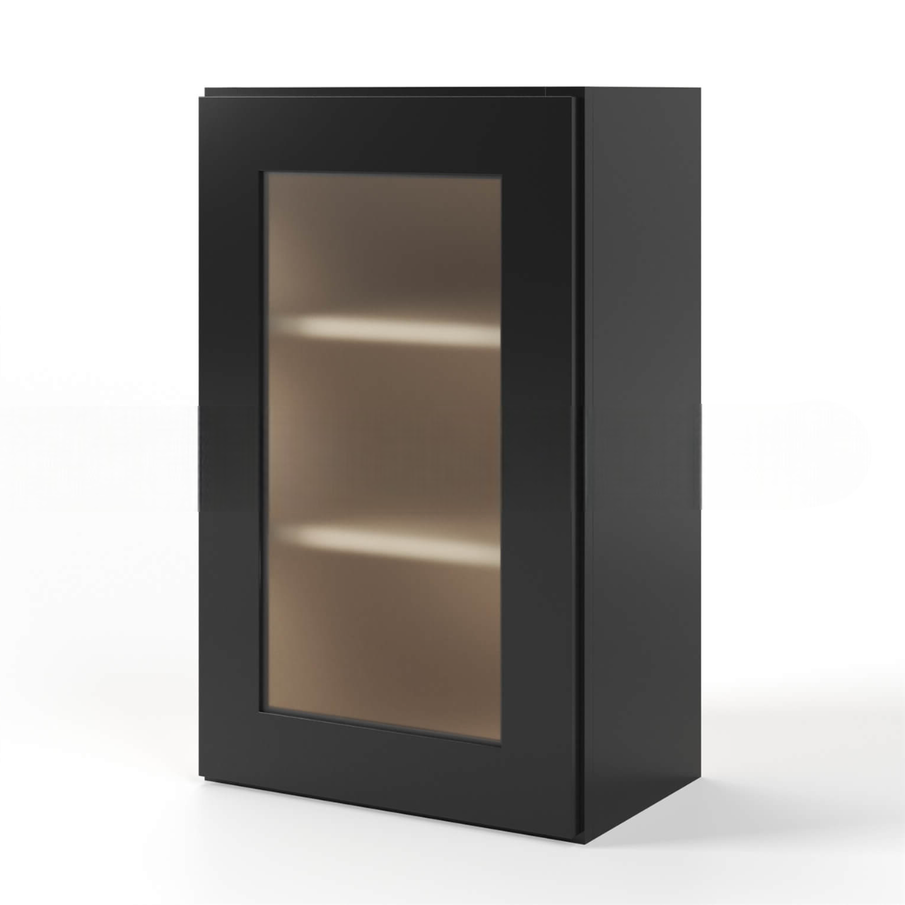 Black Shaker 30″ H Single Door Wall Cabinet with Glass Door
