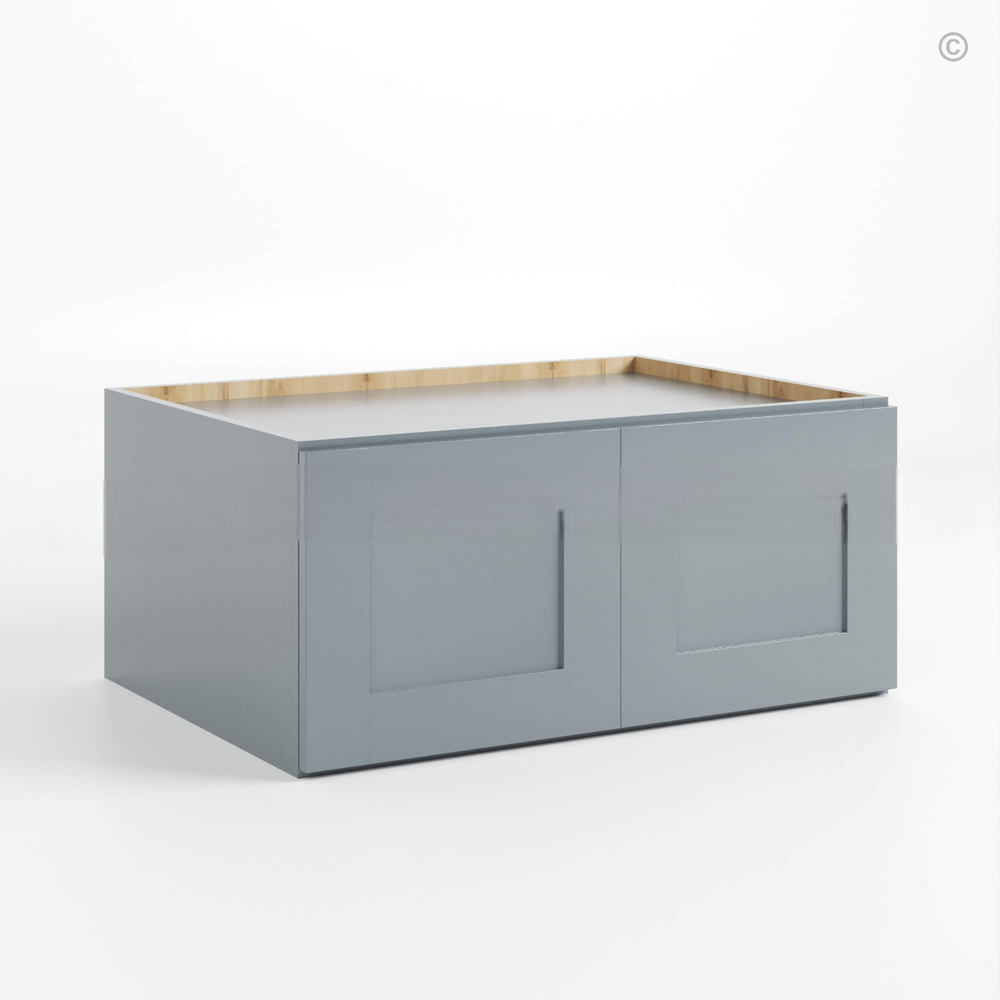 Gray Shaker 33″ W Refrigerator Wall Cabinet 24″ Deep