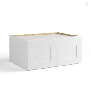 White Shaker 36″ W Refrigerator Wall Cabinet 24″ Deep