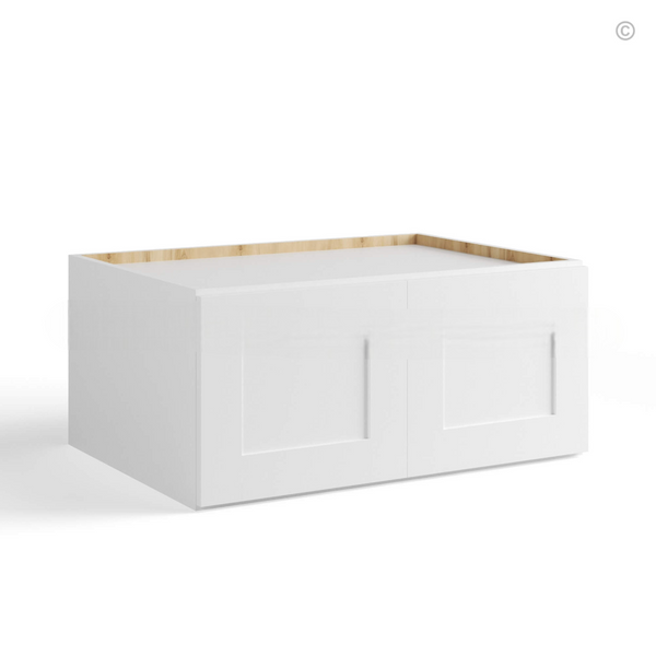 White Shaker 36″ W Refrigerator Wall Cabinet 24″ Deep