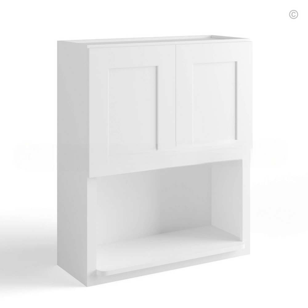 White Shaker Microwave Wall Cabinet