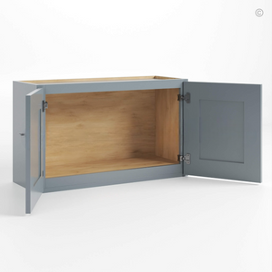 Gray Shaker 15″ H Double Door Wall Cabinet