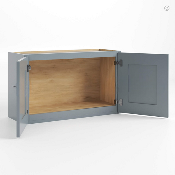 Gray Shaker 15″ H Double Door Wall Cabinet