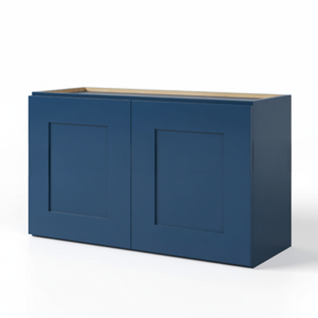 Coastal Blue Shaker Double Door Wall Cabinets- 15″H – 12″D