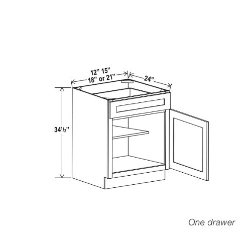 Vale Shaker Base Cabinet with Single Door & Drawer