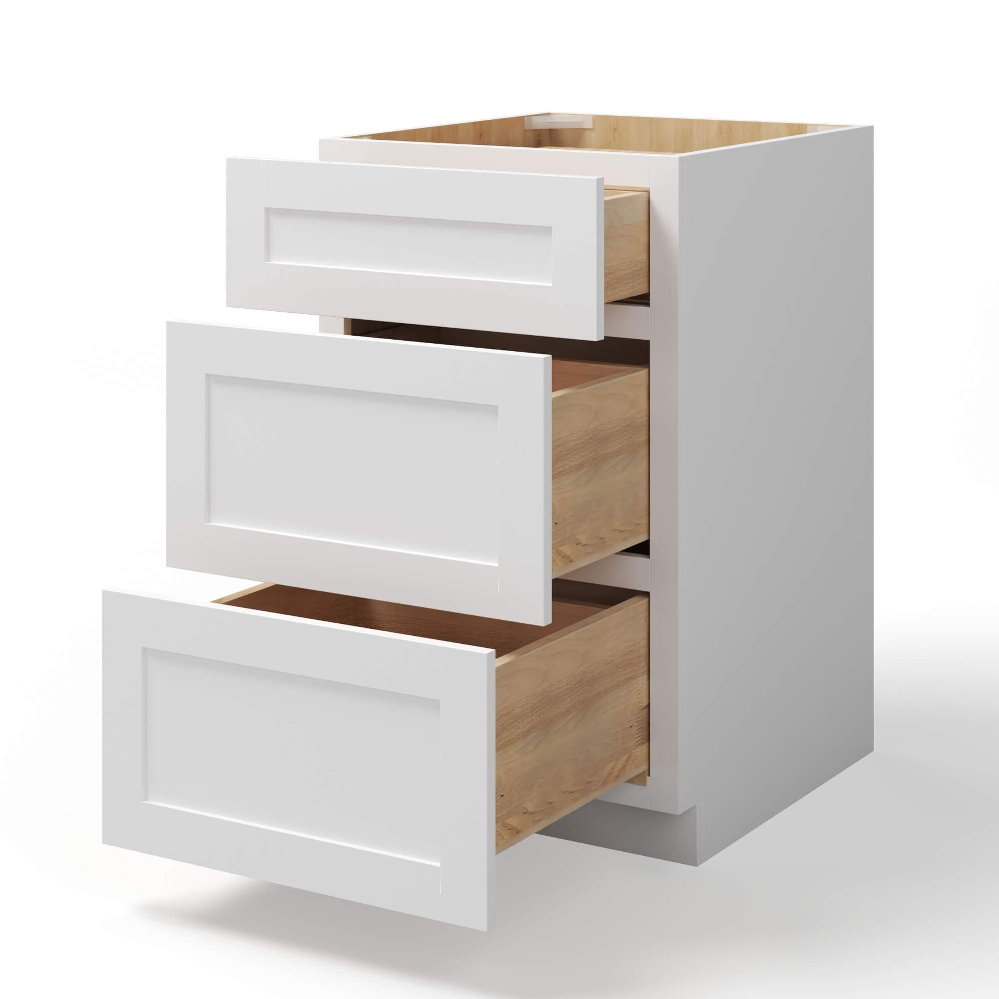 White Shaker Three Drawer Base