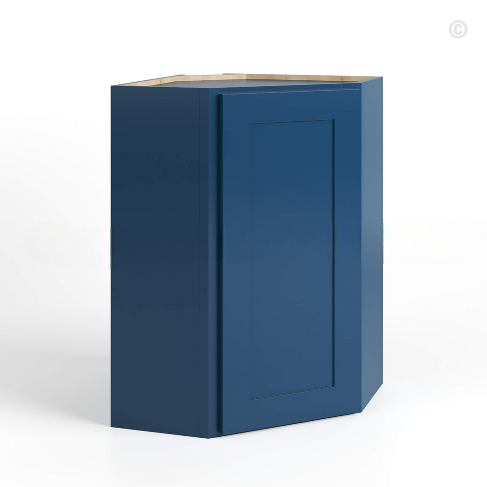 Navy Blue Shaker 24″ Diagonal Corner Wall Shelf