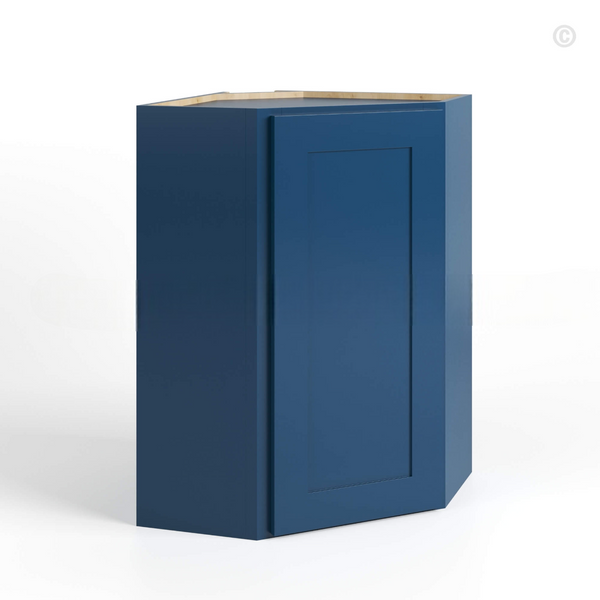 Navy Blue Shaker 24″ Diagonal Corner Wall Shelf