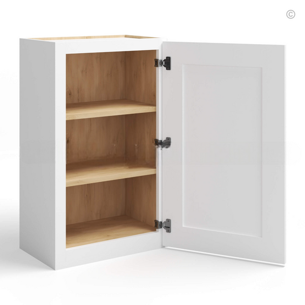 White Shaker 30″ H Single Door Wall Cabinet