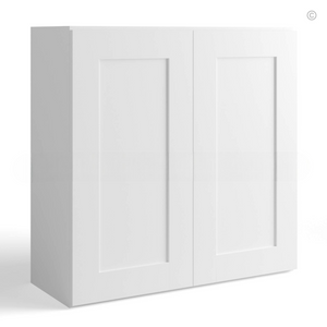 White Shaker 30″ H Double Door Wall Cabinet