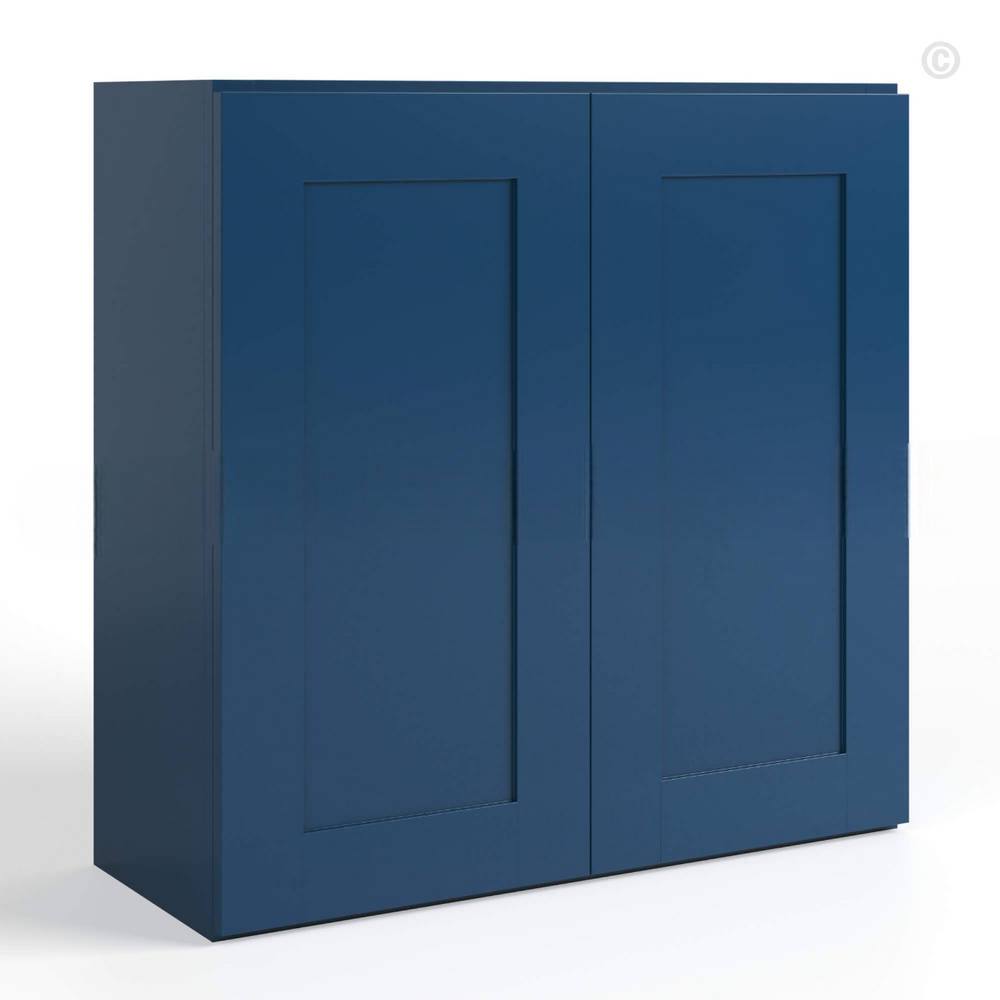 Navy Blue Shaker 30″ H Double Door Wall Cabinet