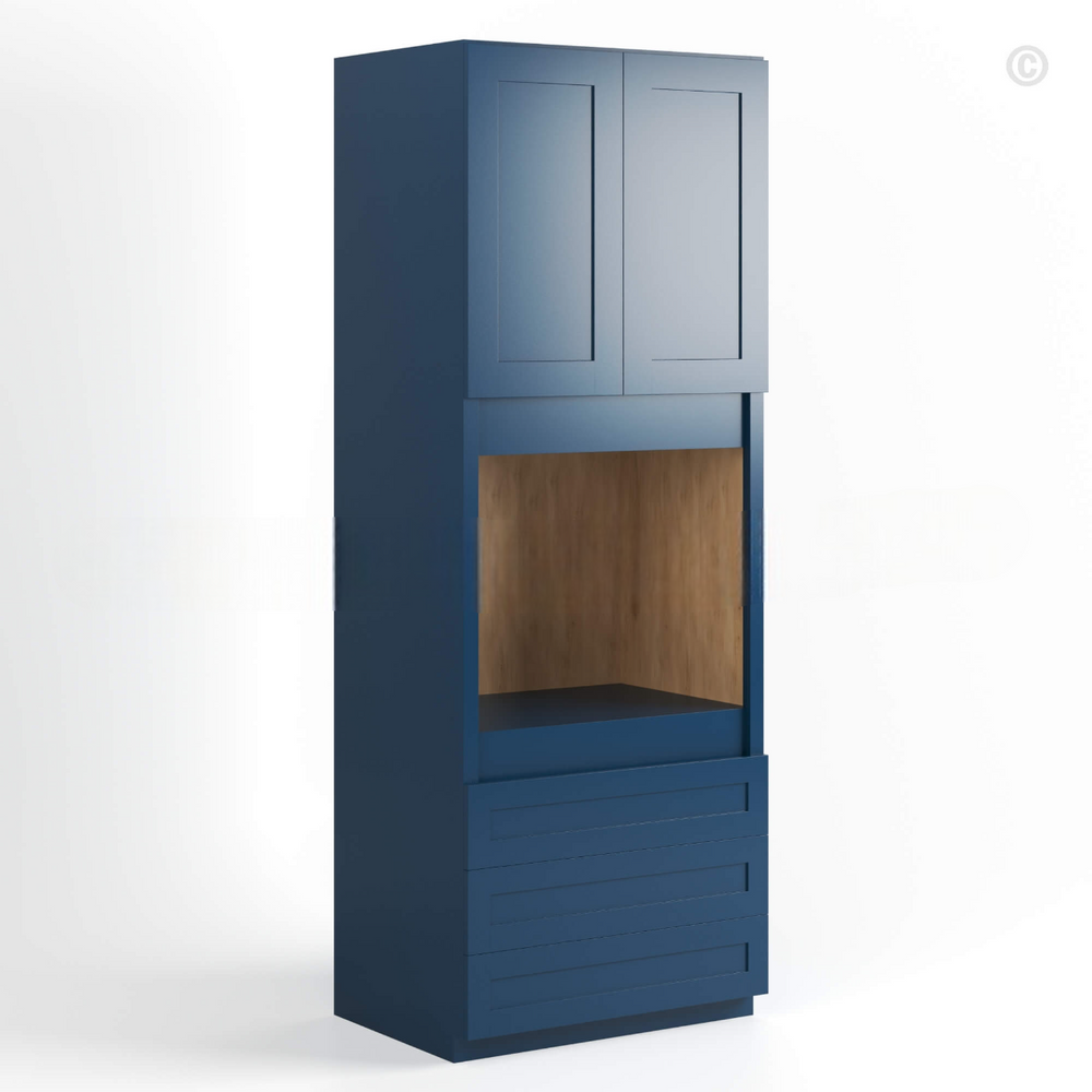 Navy Blue Shaker 33″ W Oven Pantry Cabinet