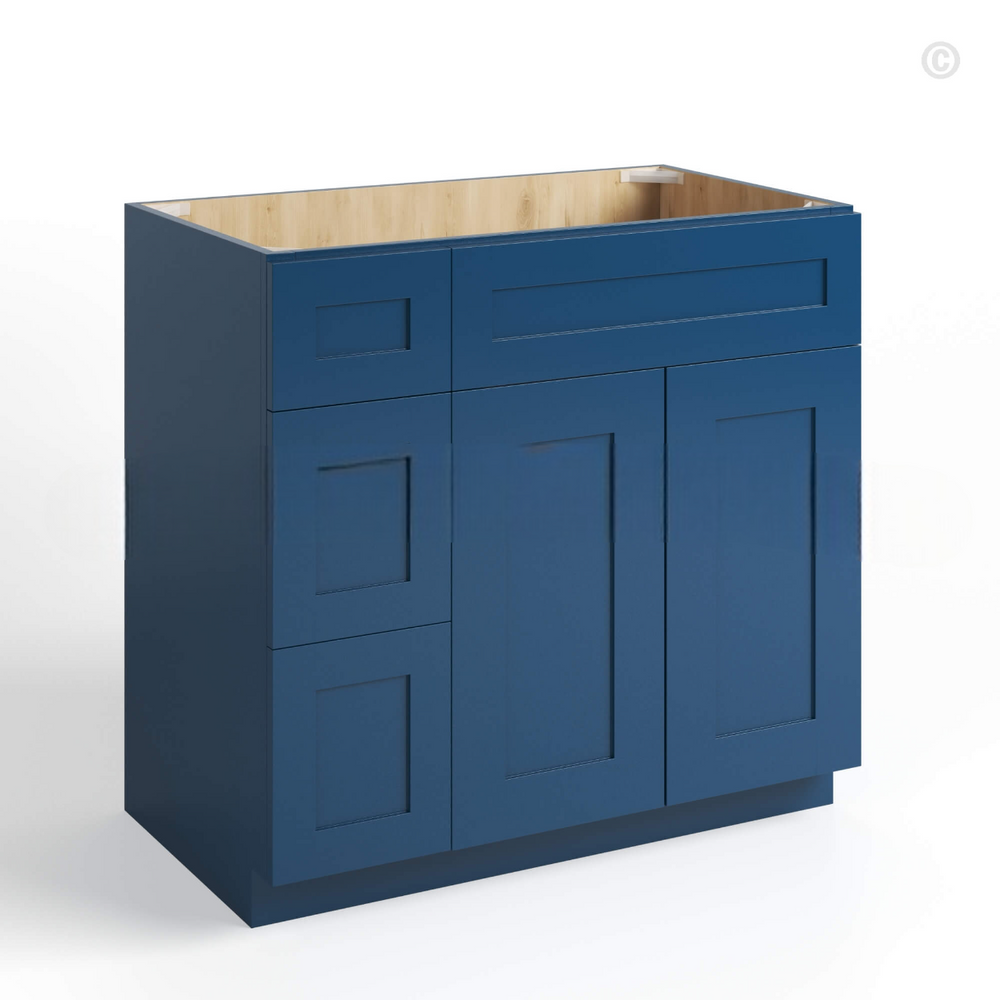 Navy Blue Shaker 36″ W Vanity Combo with Drawers