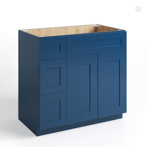 Navy Blue Shaker 36″ W Vanity Combo with Drawers