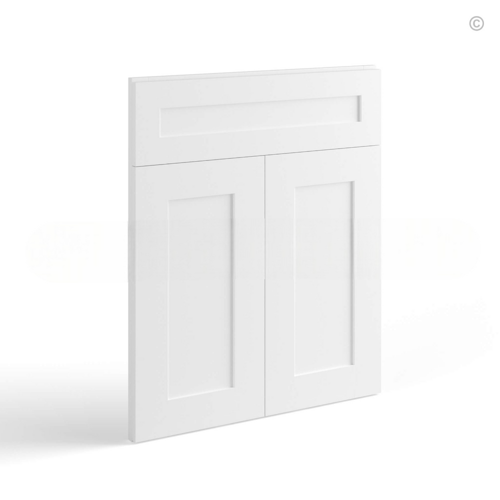 White Shaker Corner Sink Base Front