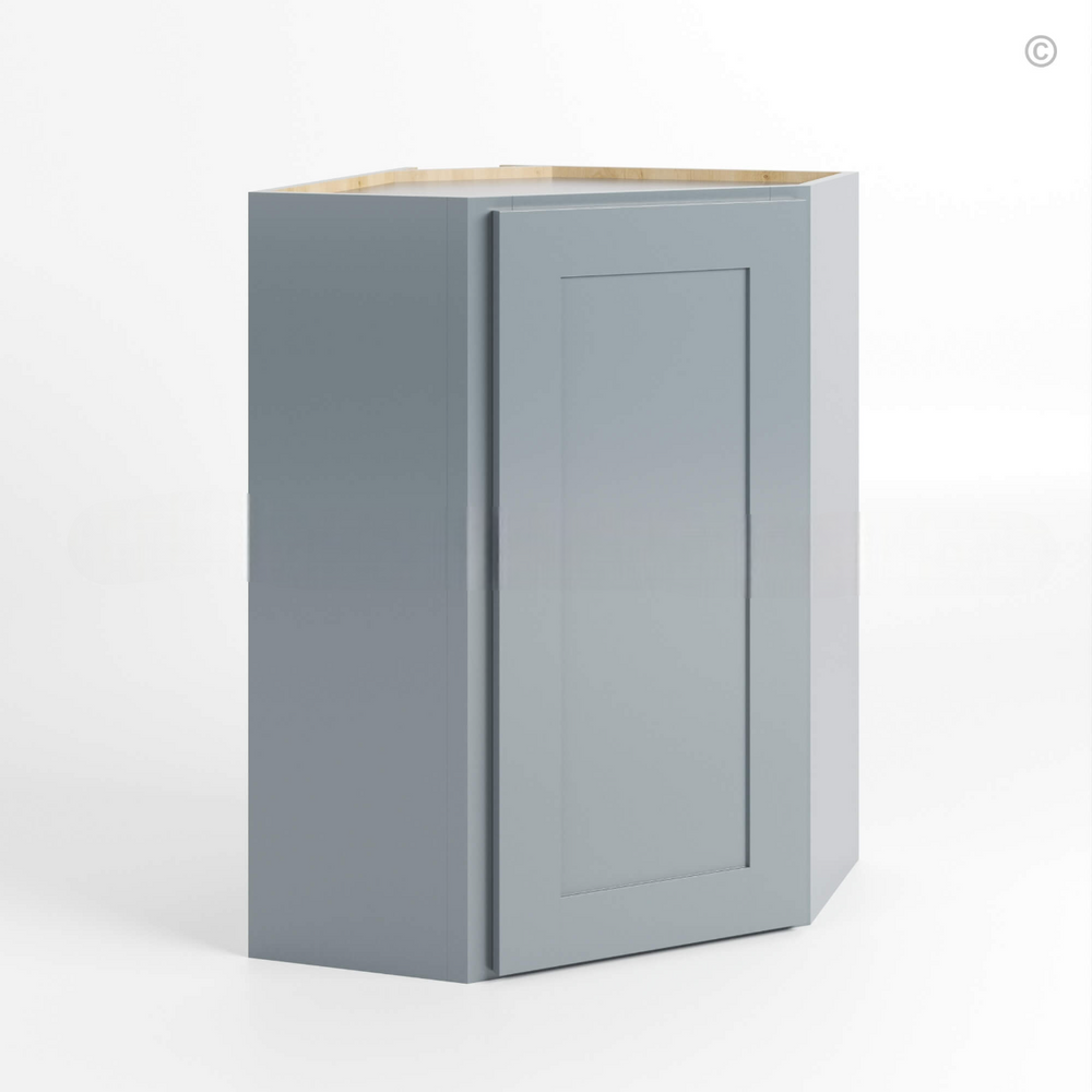 Gray Shaker 24″ Diagonal Corner Wall Shelf