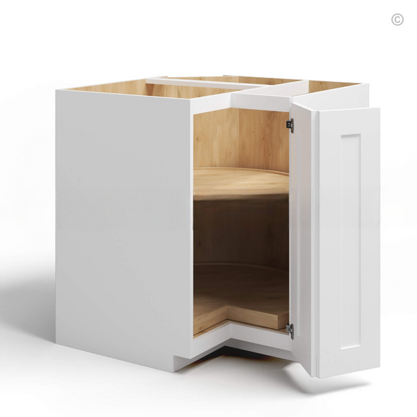 White Shaker Lazy Susan Base Cabinet
