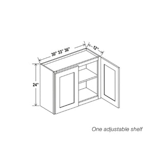 White Shaker 24″ H Double Door Wall Cabinet