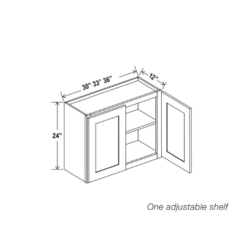 White Shaker 24″ H Double Door Wall Cabinet