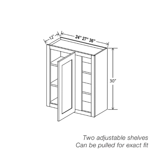 White Shaker 30″ H Wall Blind Cabinet