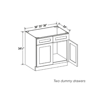 Black Shaker Sink Base With Double Doors and False Drawers