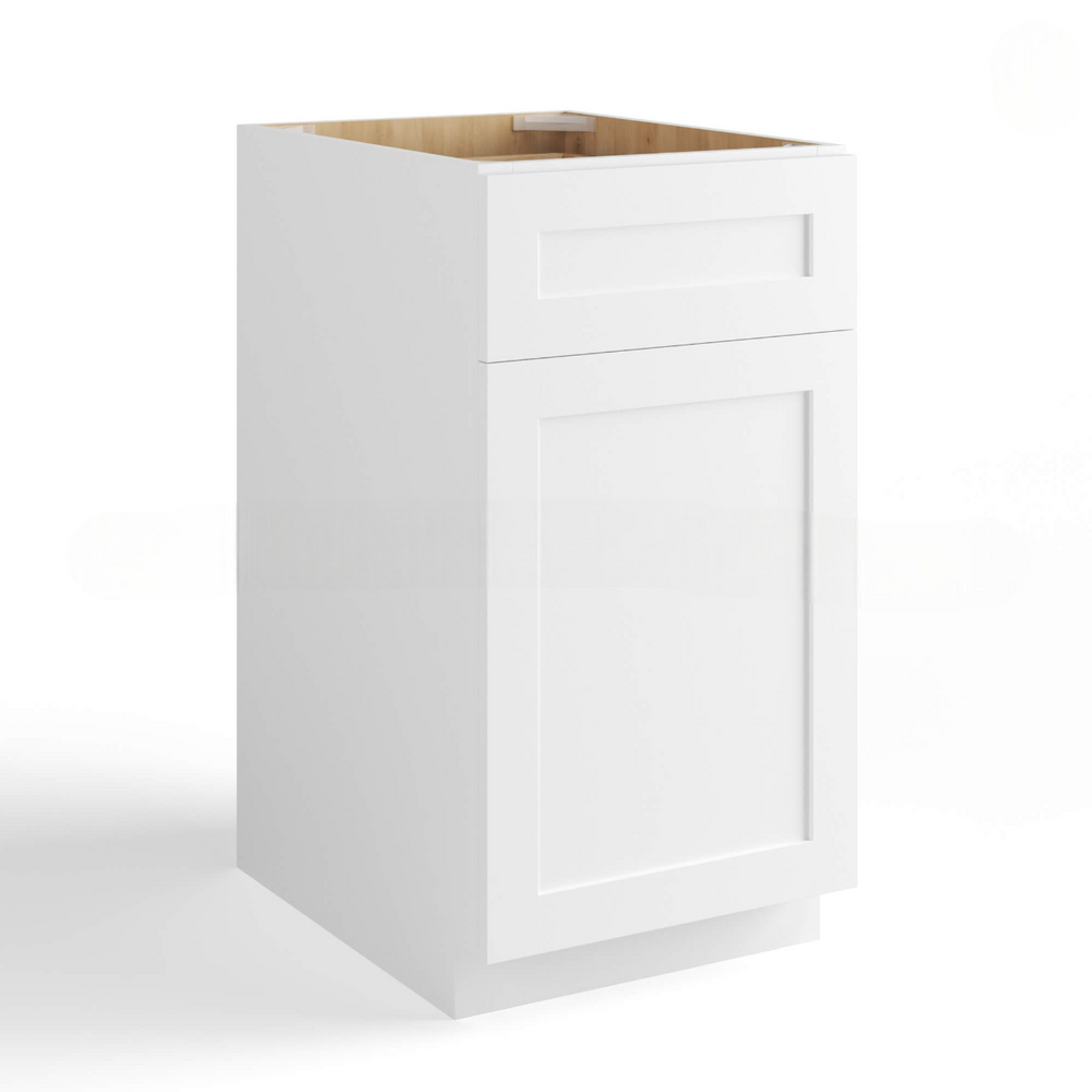 White Shaker Trash Base Cabinet