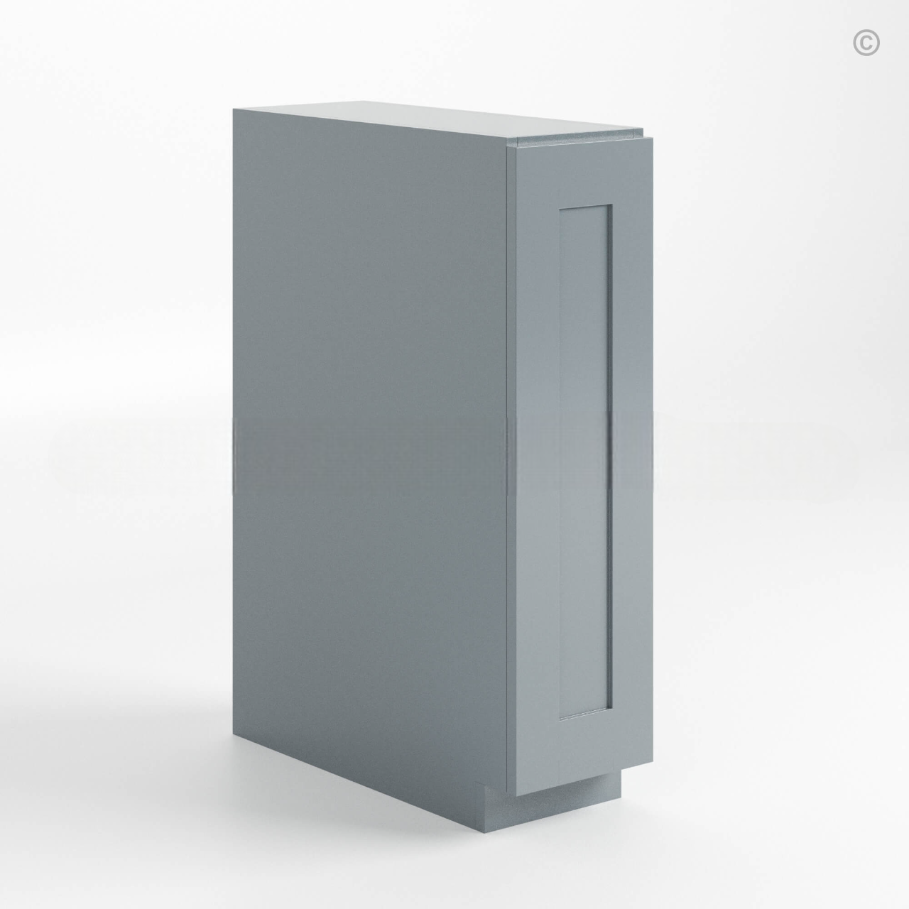 Gray Shaker Spice Pull Base Cabinet