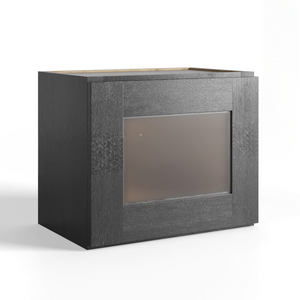 Slate Grey Shaker Single Glass Door Wall Cabinets-15″H